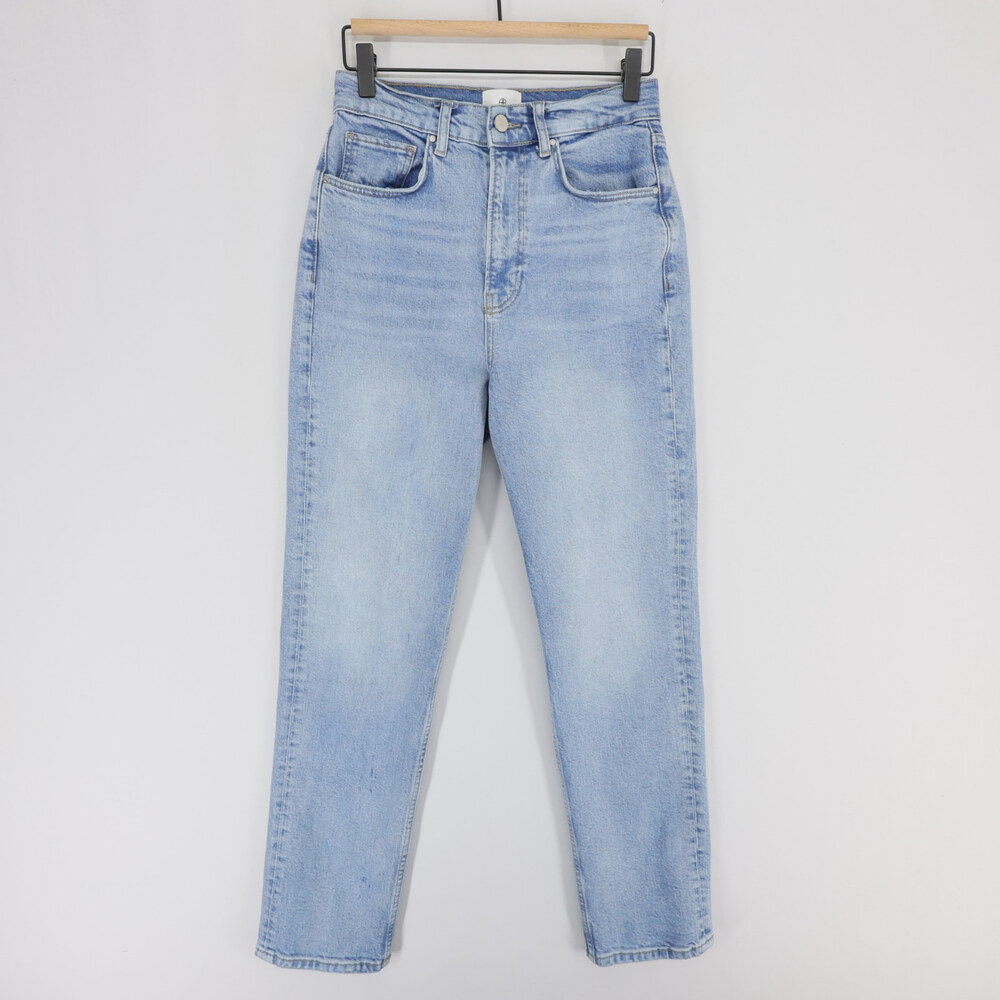 Anine Bing Jackie Jeans Womens 27 Blue High Rise Straight Leg 100 Cotton Light
